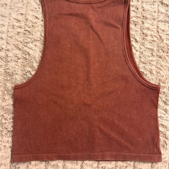 Rust Ribbed Tank Top - Picture 4 of 5